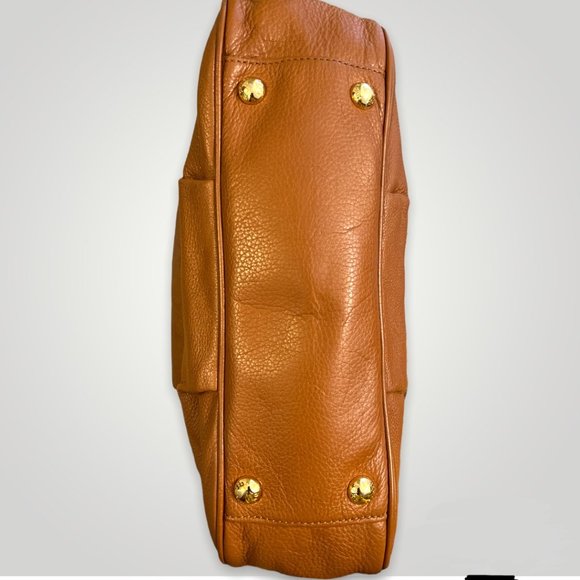 Michael Kors Hobo Shoulder Bag Brown Pebbled Leather Fulton Chain Medium - Picture 4 of 7